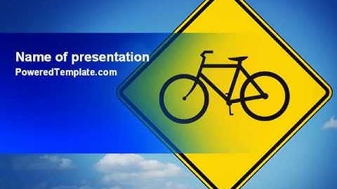 Yellow Bicycle Road PowerPoint Template by PoweredTemplate.com