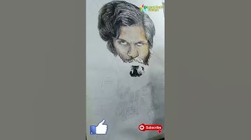 ALLU ARJUN PUSHPA MOVIE POSTER COLOUR PENCIL DRAWING