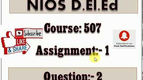 NIOS Deled Course 507 Assignment 1 Q.No.2 in Punjabi
