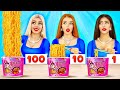 100 KATMANLI YİYECEK Ekstrem Meydan Okuma | RATATA YUMMY’dan 100+ Katlı Büyük Pizza Yemek