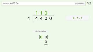 Long Division Problem 4400/4: Step-by-Step Video Solution