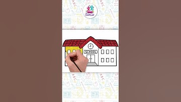 🏫Easy School Drawing Tutorial For Beginners🖍️| Step By Step Guide | Chiki Doodle #shorts #drawing