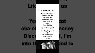 "BTS" - "DYNAMITE" lyrics # bts