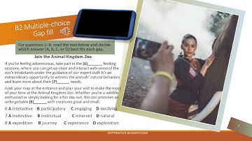 B2 Multiple choice gap fill about the Animal Kingdom Zoo part 3 (with answers)