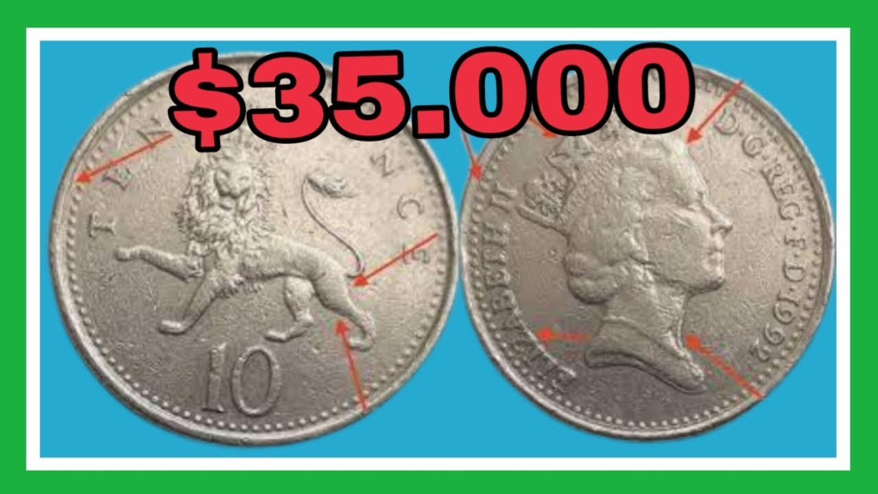 UK Ten Pence 1992 Small Coin From United Kingdom Detailed uk-ten-pence-1992-small-coin-from-united-kingdom-detailed