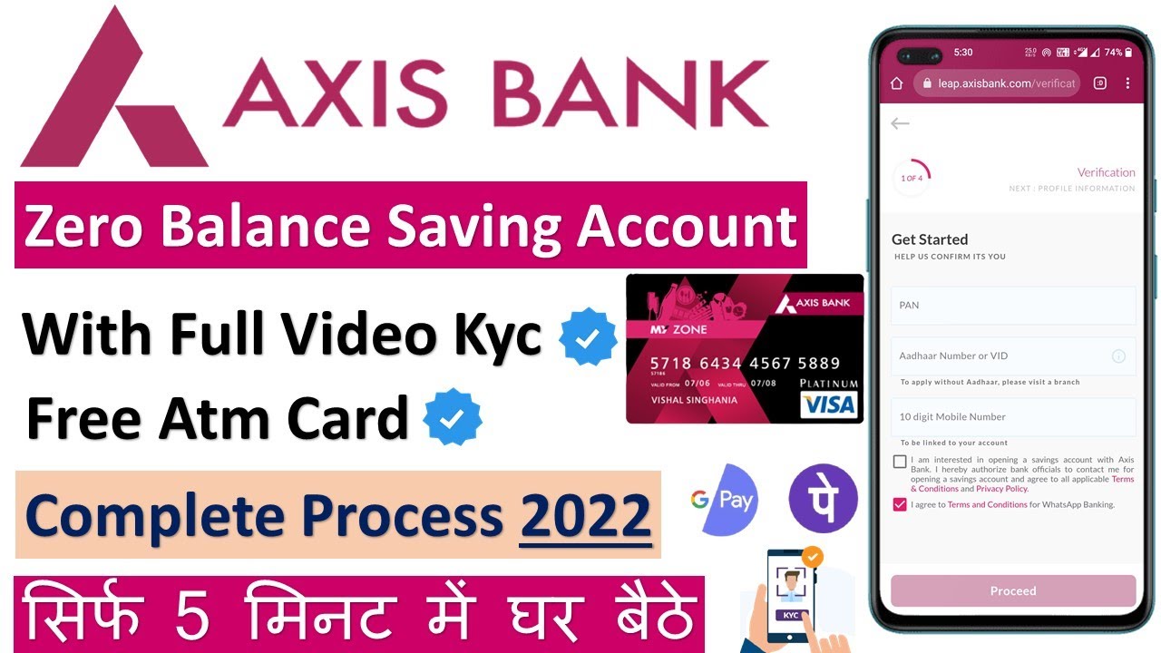Axis Bank Zero Balance Account Opening Online 2022 How to Open Zero