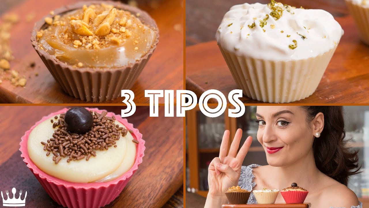 3 tipos de TORTINHA DE CHOCOLATE: Casquinha Recheada: Páscoa 2019 - Cozinha do Bom Gosto Gabi Rossi