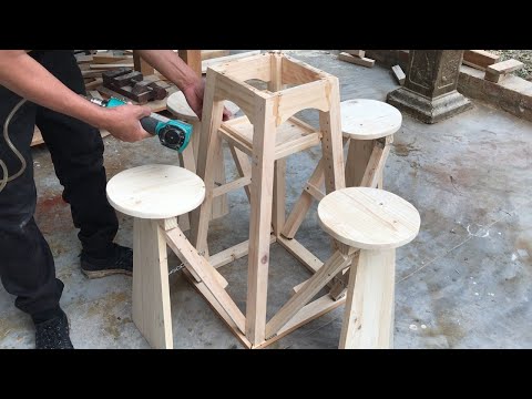 Woodworking Project From Extremely Smart Pallets // How To Build Tables And Chairs For Small Spaces.