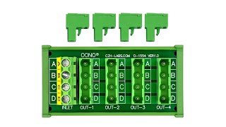 DIN Rail and Screw Mounting 30A/300V 4x4 Position Pluggable Terminal Block Distribution Module