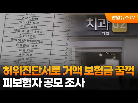 허위진단서로 거액 보험금 꿀꺽…피보험자 공모 조사 / 연합뉴스TV (YonhapnewsTV)