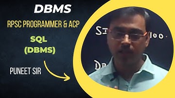 SQL- CLASS||RPSC PROGRAMMER & ACP||BY PUNEET SIR