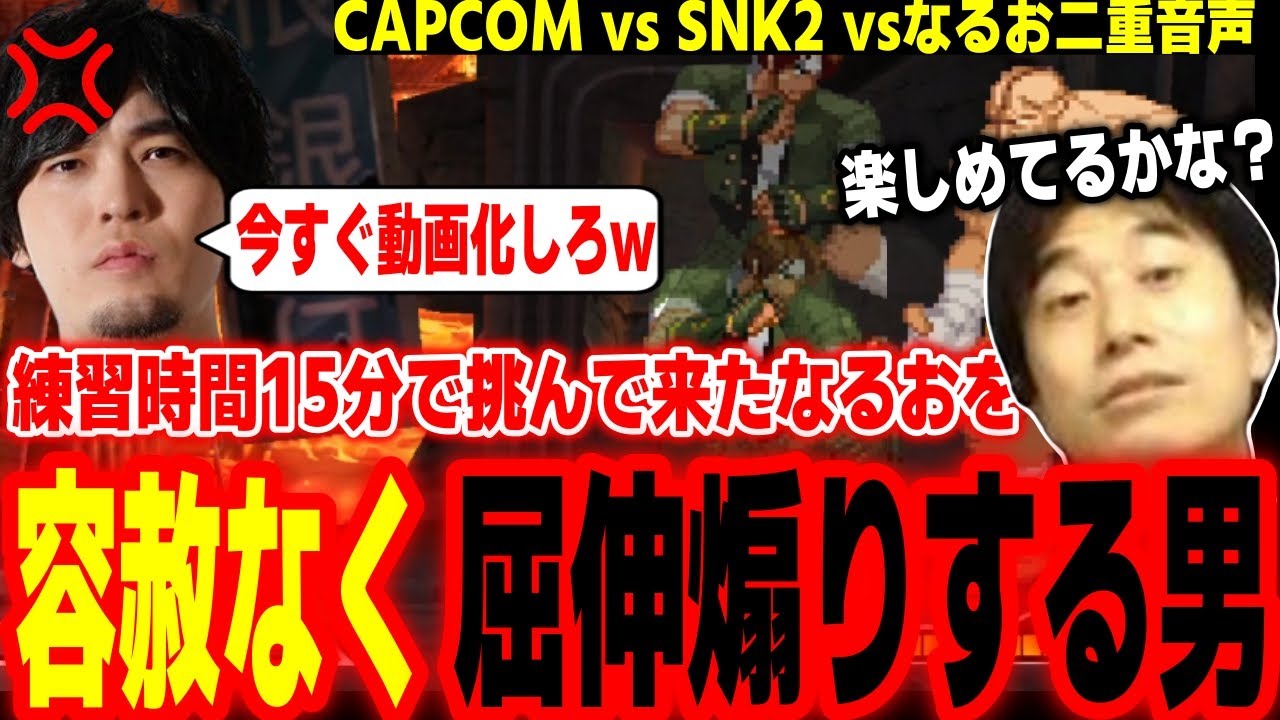 【二重音声】練習15分で対戦を挑んできたなるおを容赦なくボコって煽るハイタニ【なるお ハイタニ】【カプコンファイティングコレクション2】【CAPCOM vs SNK2】