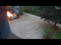 VW Westfalia camper van EXPLODES - after family escapes