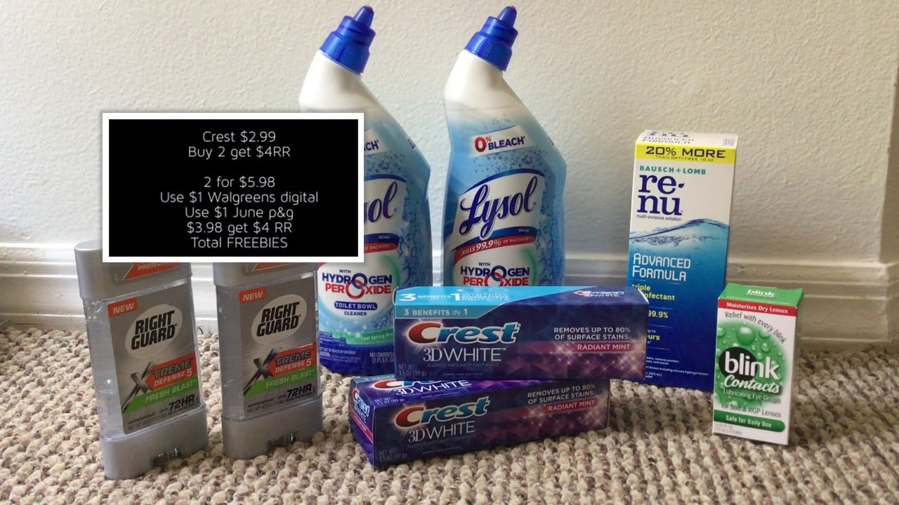 Walgreens 6/02- 6/08 FREE Toothpaste FREE Deodorant + Super cheap Deals!