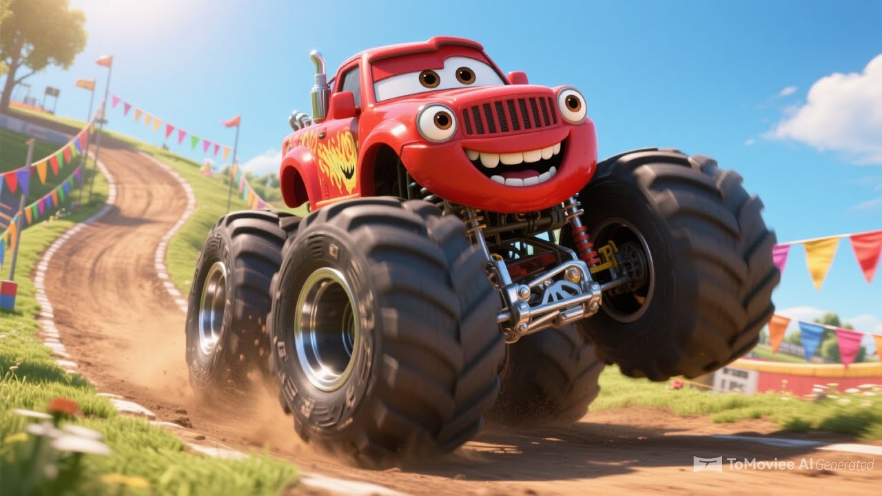 Monster Truck Jump Song 🚚💥 Big Jumps & Fun Trucks | Kids Songs & Truck Rhymes for Toddlers