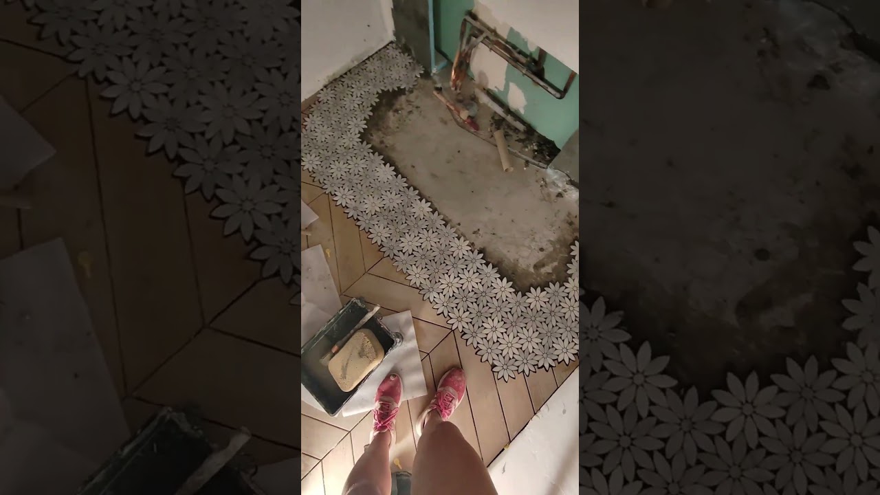 Daisy Flower Marble Tile as bathroom floor tiles, E-MosaicTile