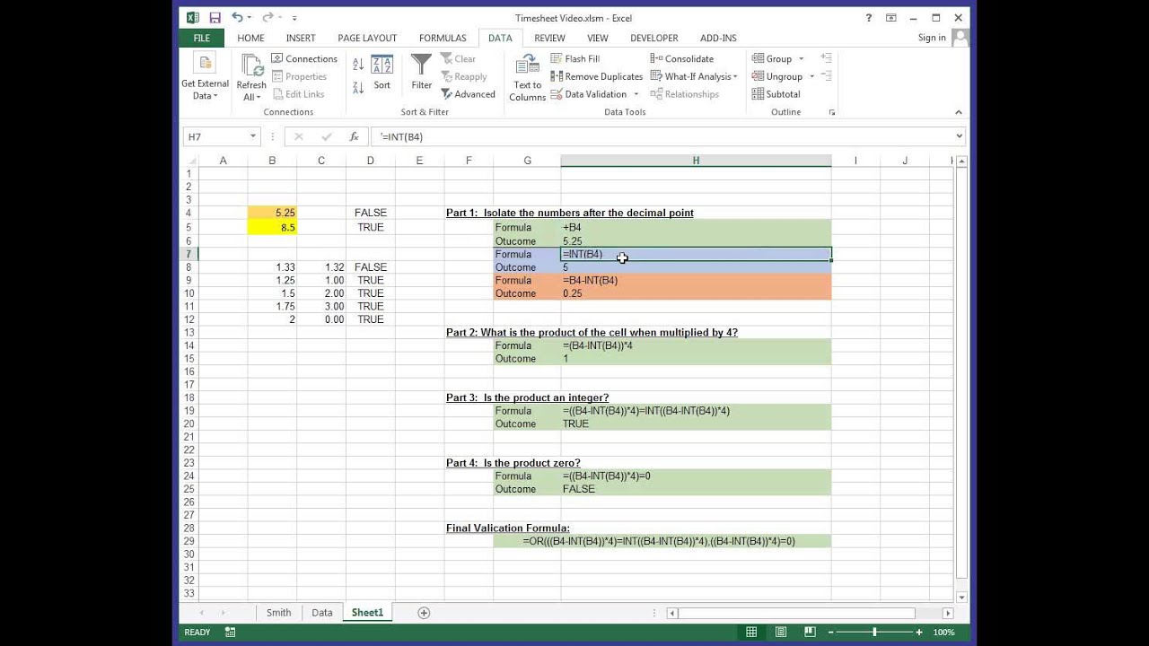 Timesheet Validation Rules for Excel YouTube