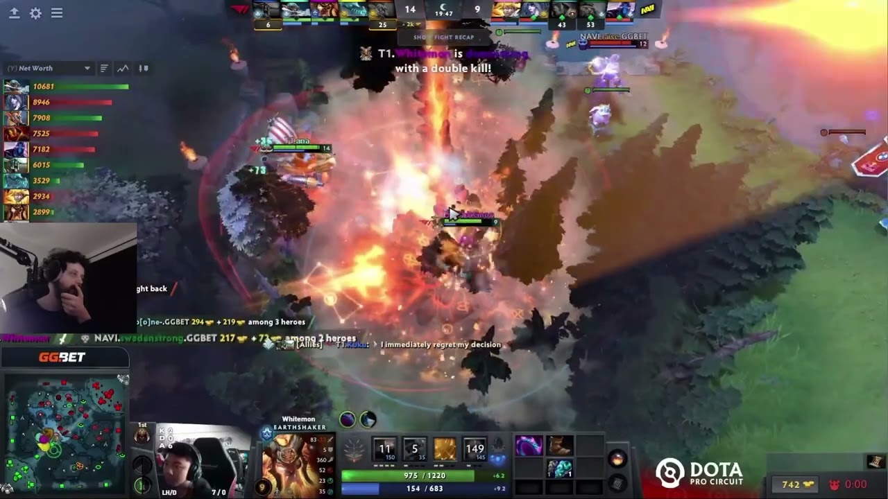gorgc reaction on T1 ana and T1 Whitemon "WHAT a play" vs NaVi at LCQ TI11 The International 2022