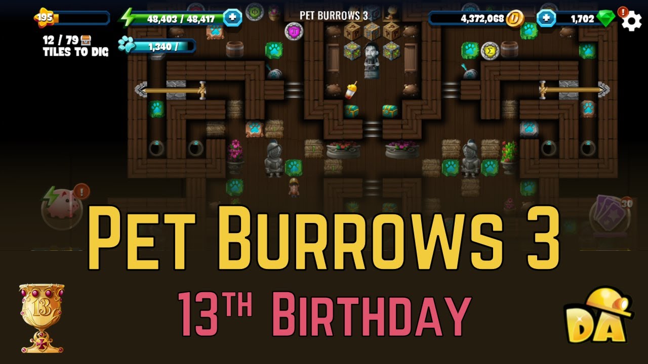 Pet Burrows 3 - 13th Birthday - Diggy's Adventure