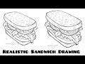 HOW TO DRAW SANDWICH 🥪 Easy food drawing tutorial #artofzakiya