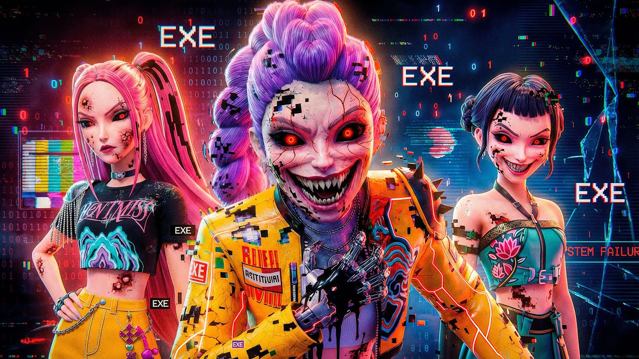THE GLITCH VIRUS! ☣️Rumi, Mira & Zoey Turn Into Scary EXE Monsters👿