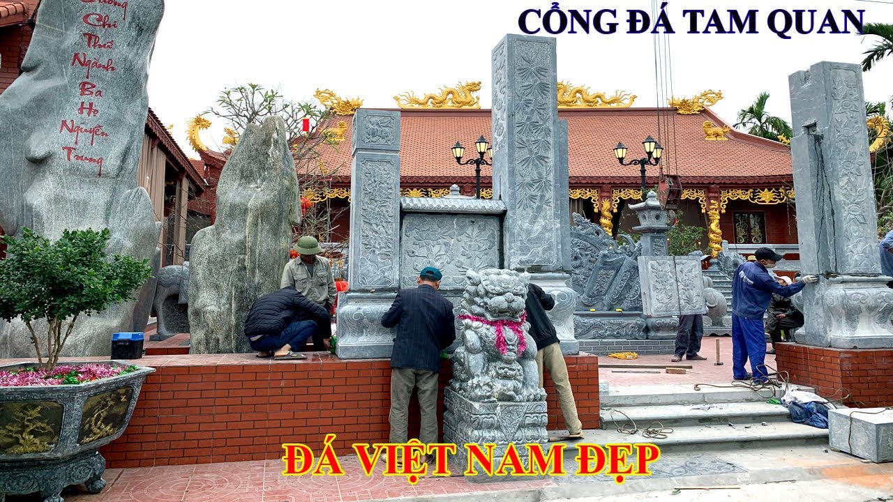 Cổng đá tam quan đẹp tại nhà thờ họ Nguyễn Trung | ĐÁ VIỆT NAM ĐẸP | Đá Mỹ Nghệ Thăng Long