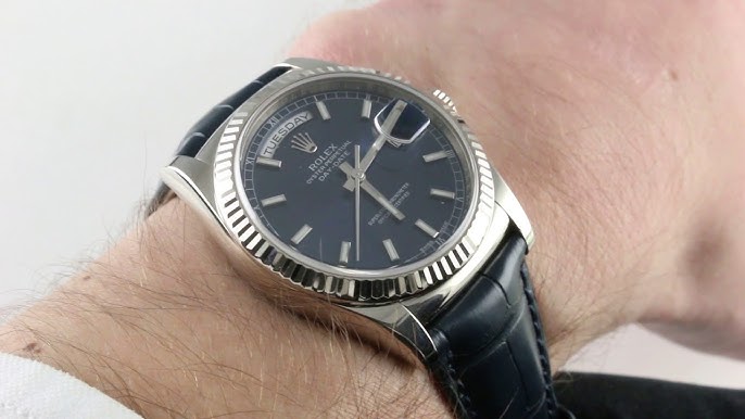 Rolex Day-Date 36mm LEATHER Strap 118135 Rolex Watch Review - YouTube