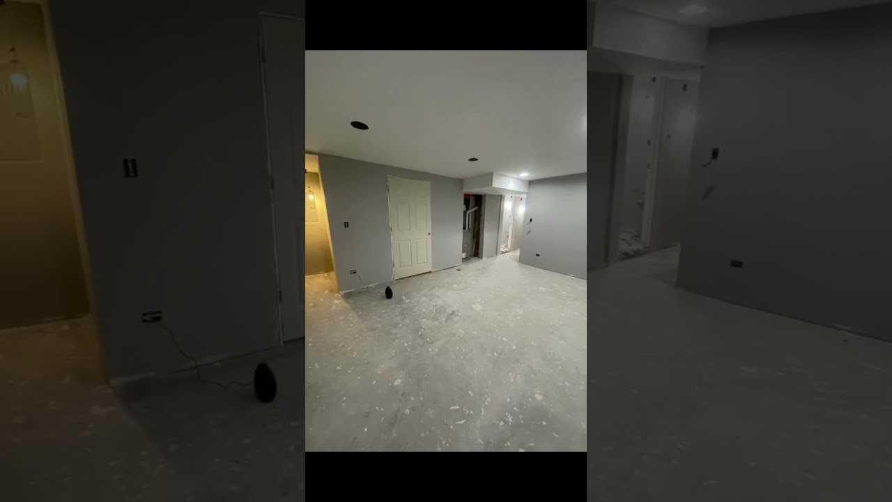 Full gut basement remodel. South Side Chicago flip for a client. Functional layout. NEGC Remodeling.