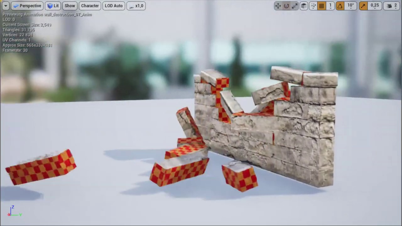 Houdini Unreal Wall Destruction FBX import - YouTube