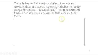12.17 entropy of phase change sample problem