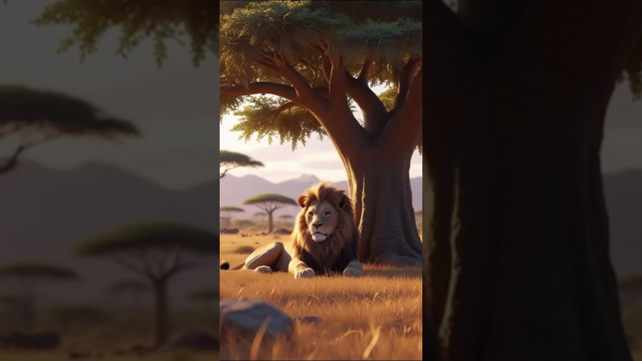 Peaceful Lion Resting in the African Savanna – Nature’s Beauty!