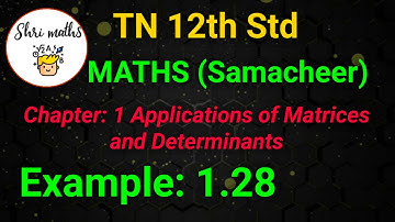 TN 12th Std (Samacheer) Maths Chapter: 1 Applications of Matrices and Determinants Example: 1.28