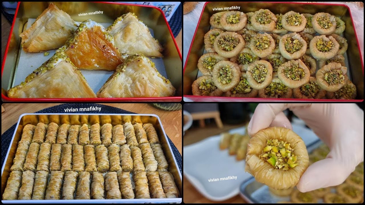 3 أنواع من البقلاوة😍وبطرق جداسهلة وسريعة👌وطبعا البقلاوة من أطيب الحلويات اللي ممكن تعملوهم برمضان🌙⭐️