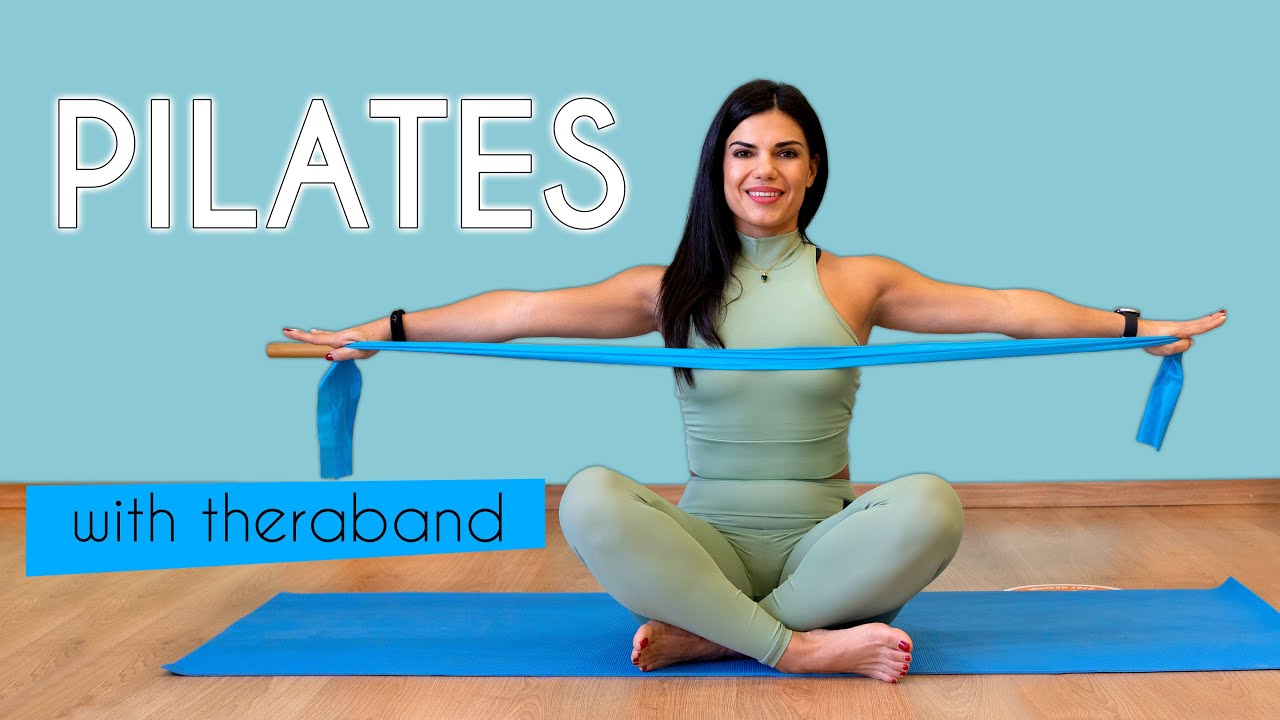 Pilates με λάστιχο / γυμναστική στο σπίτι / Maria Voutiraki