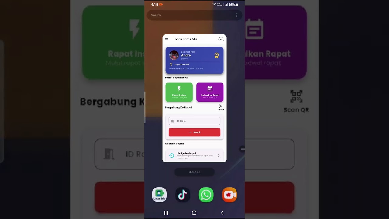 Incoming calls on Lintas Edu (Android) 