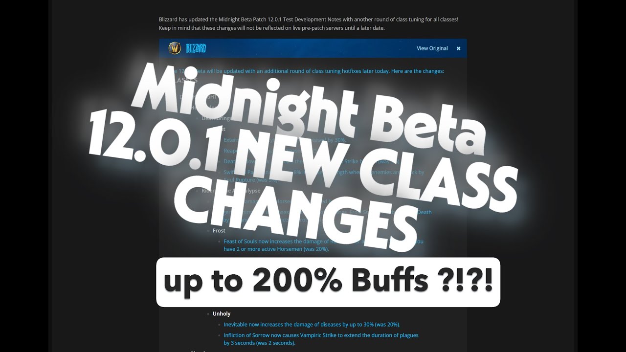 NEW 12.0.1 MIDNIGHT BETA CHANGES ARE HERE! CRAZY BUFFS & NERFS!