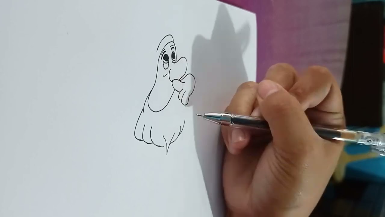 SNEEZY (SNOWHITE) DWARF CARTOON CHARACTER / OUTLINE DRAWING CARTOON @howtodrawsneezy