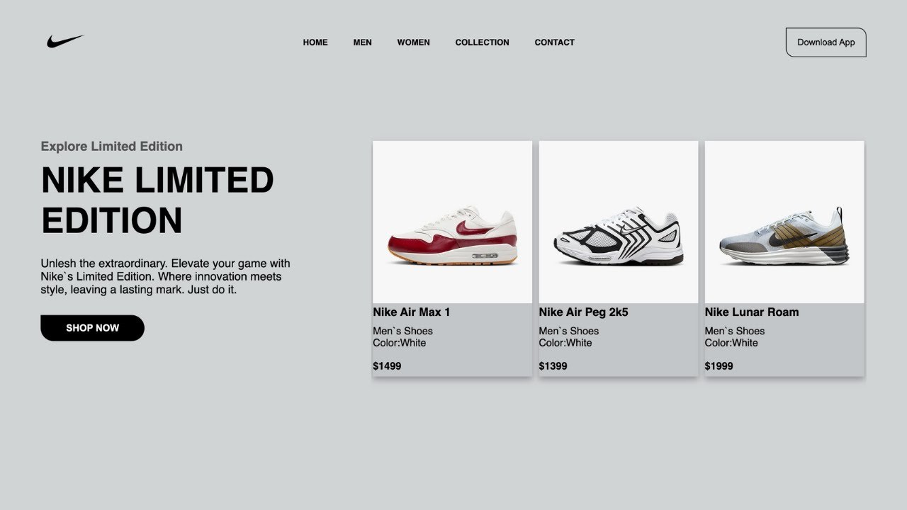 Build a Professional Nike Website with HTML CSS & JavaScript