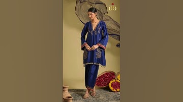 Sahreen Deep Blue Chanderi Silk Zardozi Work Kurta Set – A Timeless Festive Masterpiece ✨