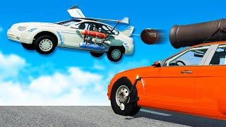 Download Lagu We Shot Flying Cars Out of the Air with the INSANE Cannon Car in BeamNG Multiplayer! MP3