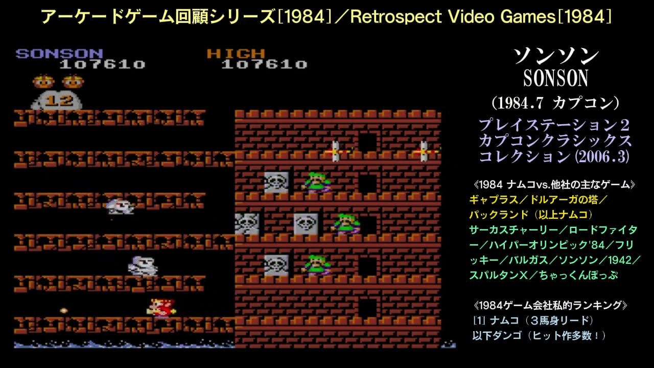 ソンソン/カプコン/Sonson/PS2/アーケードゲーム回顧[1984] #games