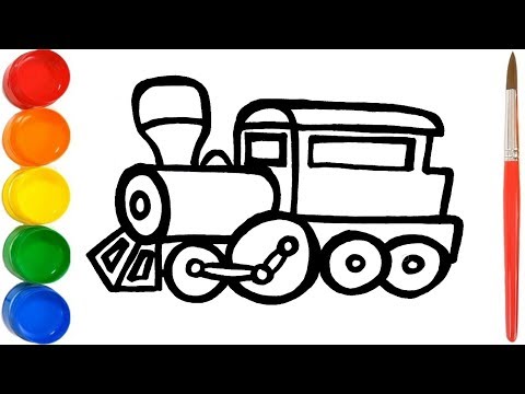 How to draw a train | Train for Kids coloring page