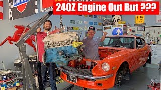 フェアレディZのエンジン降ろしに成功した！しかしその後にトラブル？？　 My Datsun 240Z DIY Project Engine Out but ?!?
