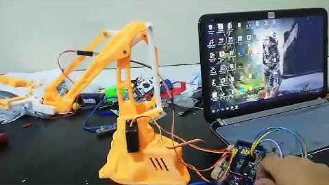 BRAZO ROBOTICO CONTROLADO POR POTENCIOMETROS ARDUINO