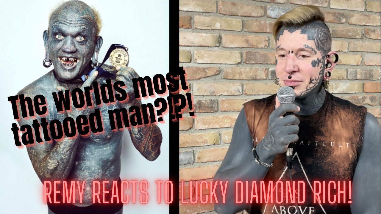 3. Lucky Diamond Rich has 100% of his body covered in tattoos, including the inside of his mouth and ears. - wide 6