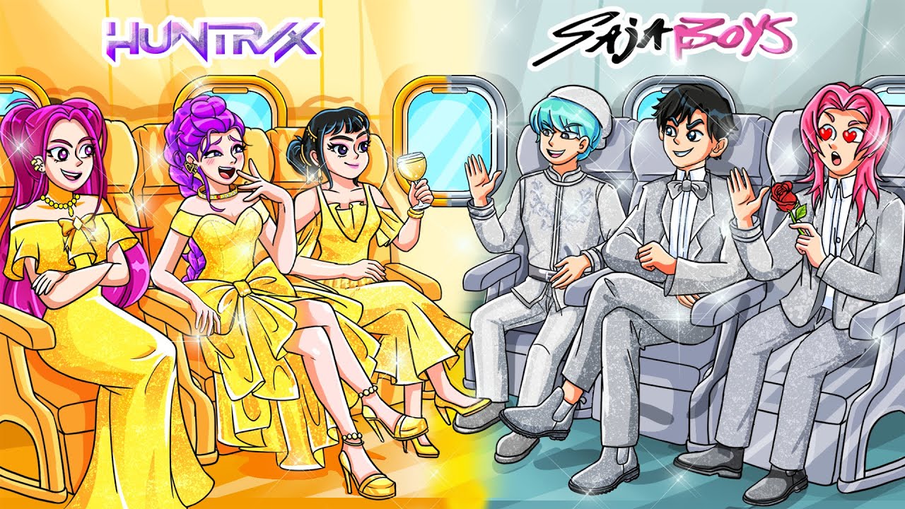 K-Pop Demon Hunters in Golden and Silver Airplane - The SECRET! | Animation (Compilation COMPLETE)