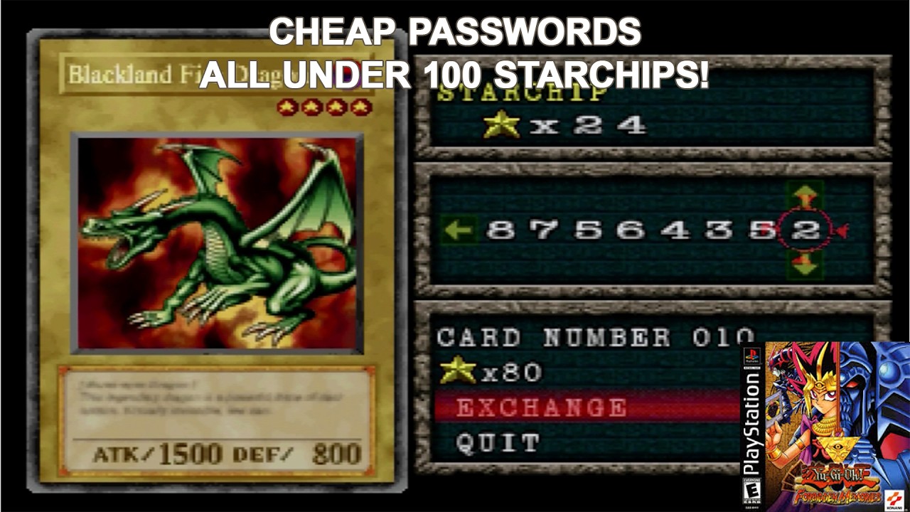 Best Cheap Card Passwords in Yu-Gi-Oh! Forbidden Memories (Under 100 Star  Chips)