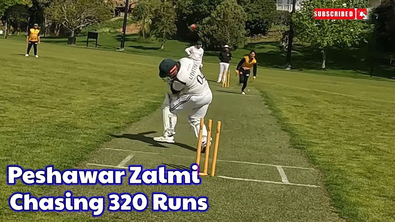 Peshawar Zalmi vs Ellerslie Cricket Club Auckland . Peshawar Zalmi Chasing 320 runs.