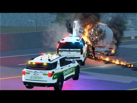 Stolen Fuel Tanker EXPLODES during Pursuit!
