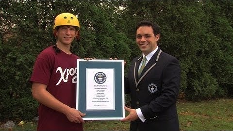 World record for highest front flip on a pogo stick